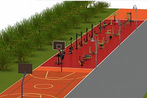 Дизайн-проект спортивной площадки 83 х 16 м